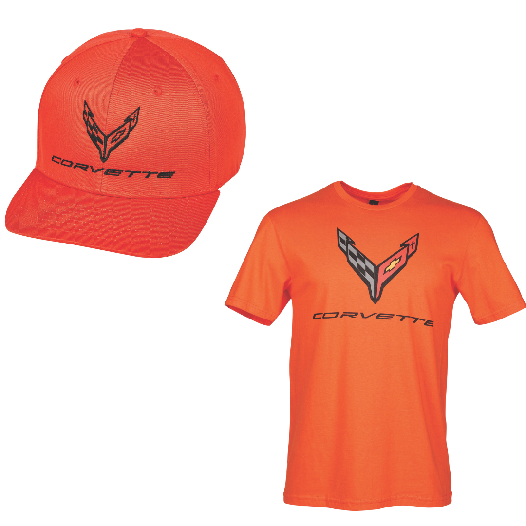 C8 Corvette Orange Tee & Hat Bundle