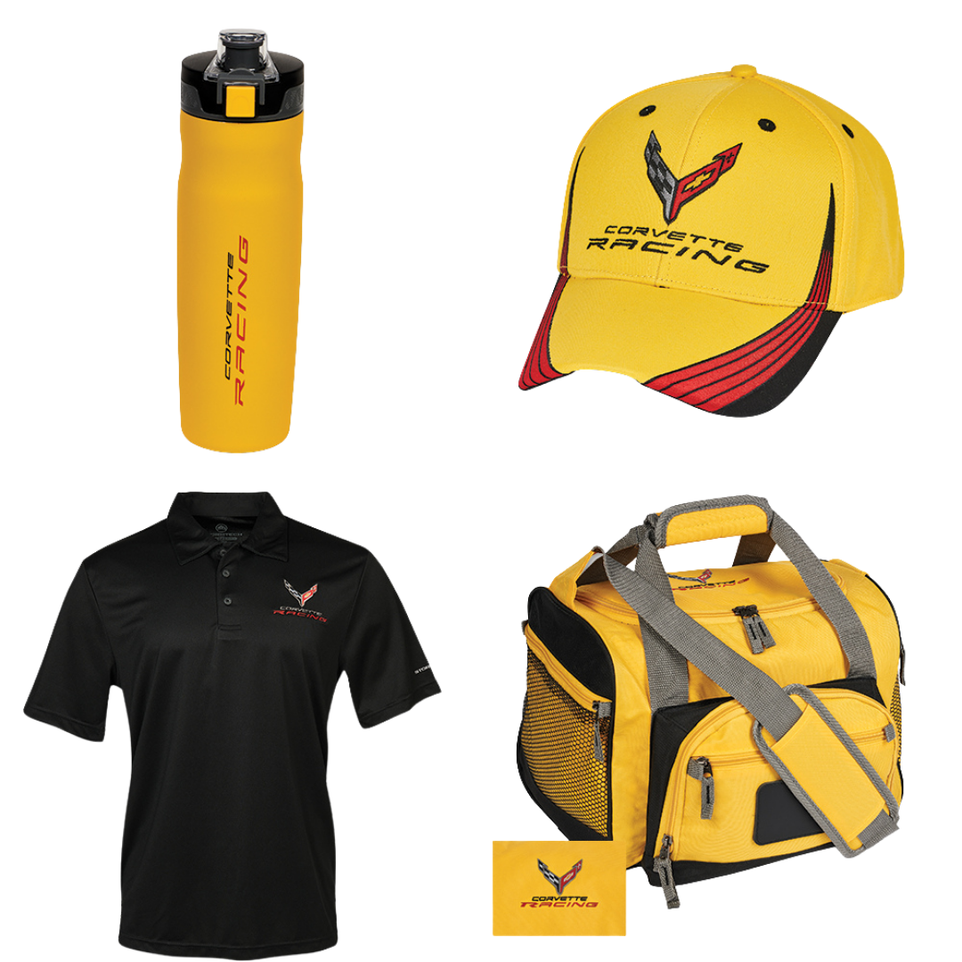 C8 Corvette Racing Ultra Bundle – Polo, Hat, Thermal Bottle & Duffle Cooler | Official Corvette Racing Fan Gear