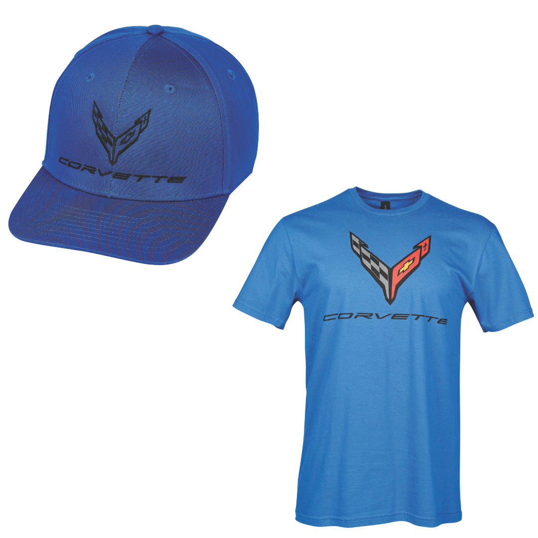 C8 Corvette Royal Blue Tee & Hat Bundle