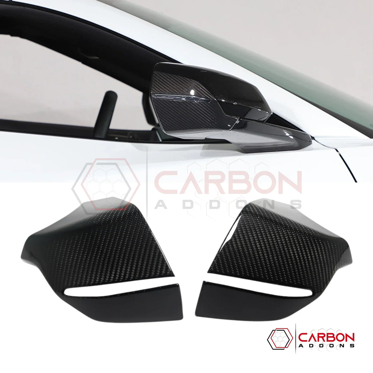 C8 Corvette Carbon Fiber Bottom Mirror Trim Covers