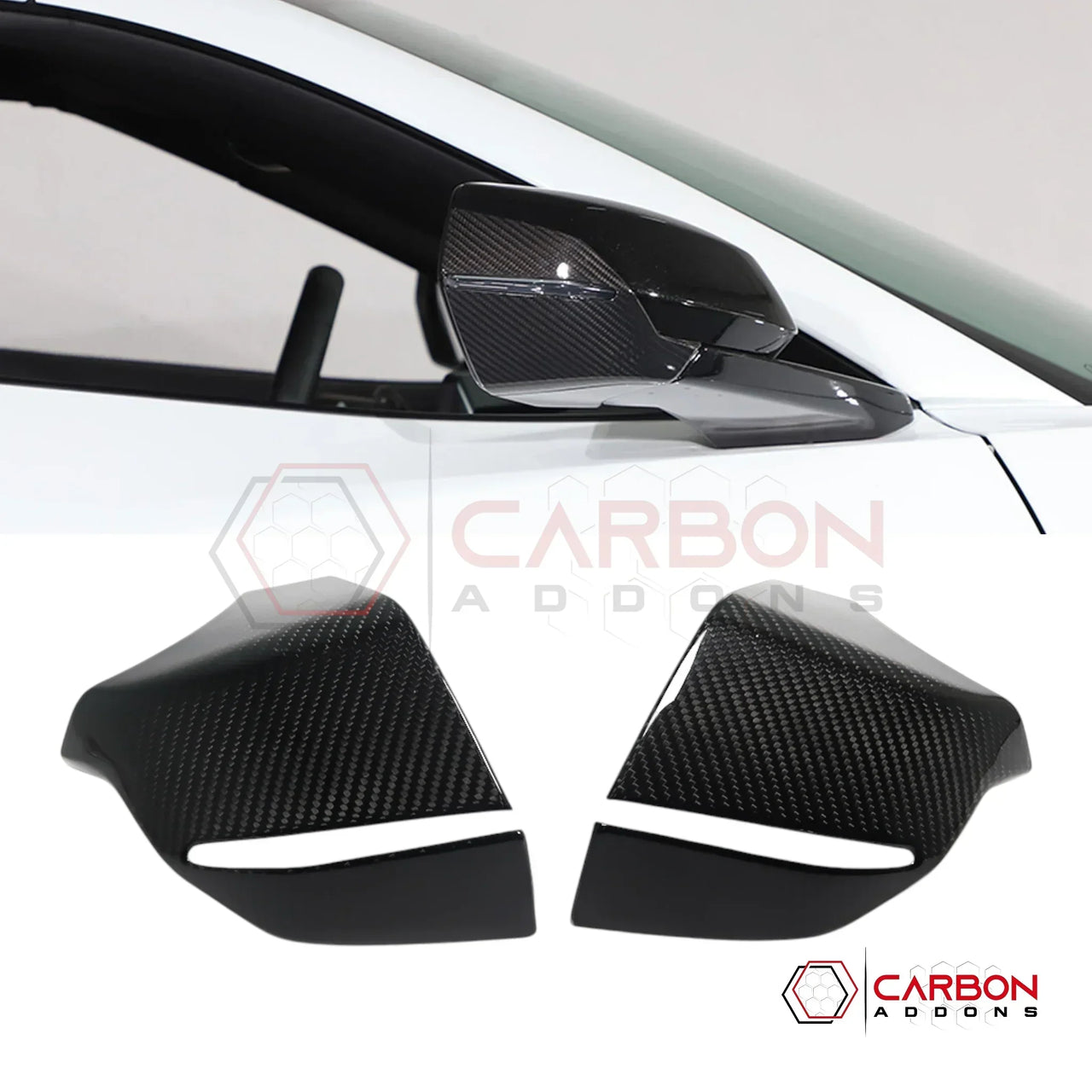 C8 Corvette Carbon Fiber Bottom Mirror Trim Covers