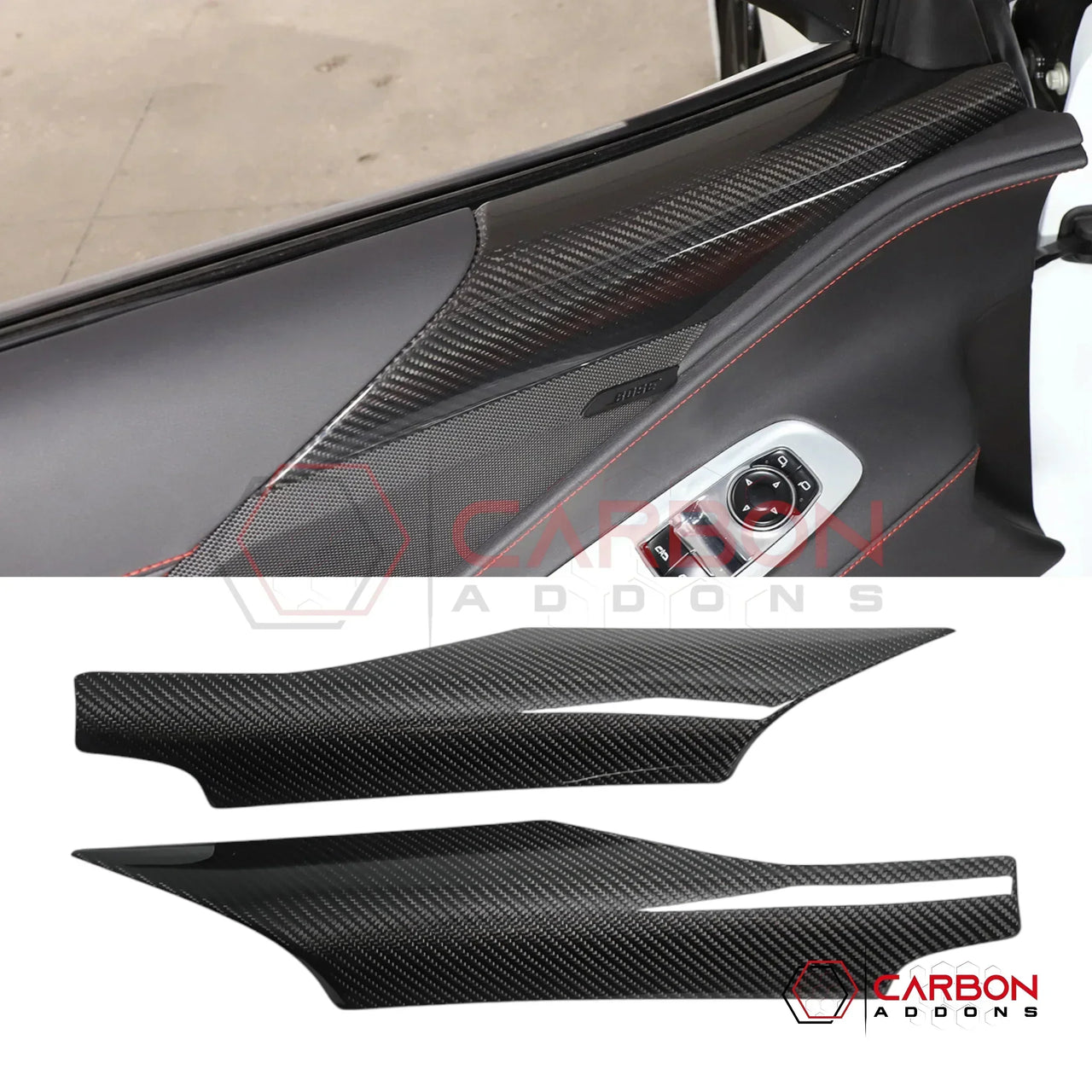 C8 Corvette Carbon Fiber Door Speaker Upper Trim Cover