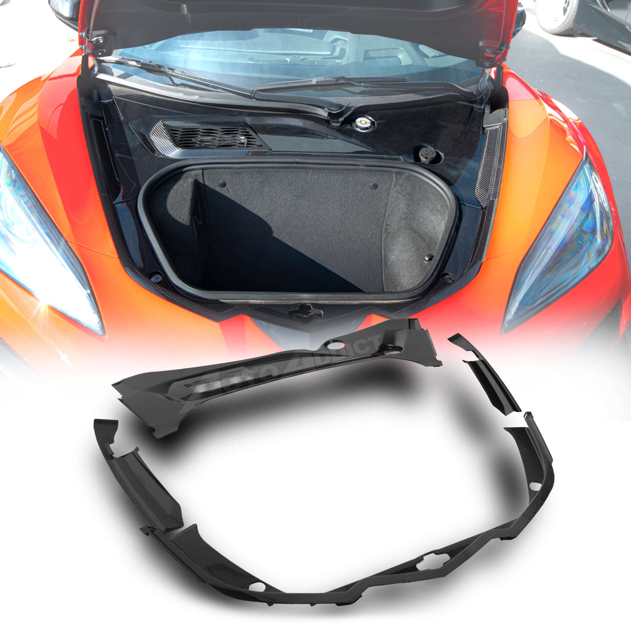 Cnc Router Corvette 2020-2026 Corvette C8 Carbon Fiber Pre-Preg Front Frunk Surround Trim