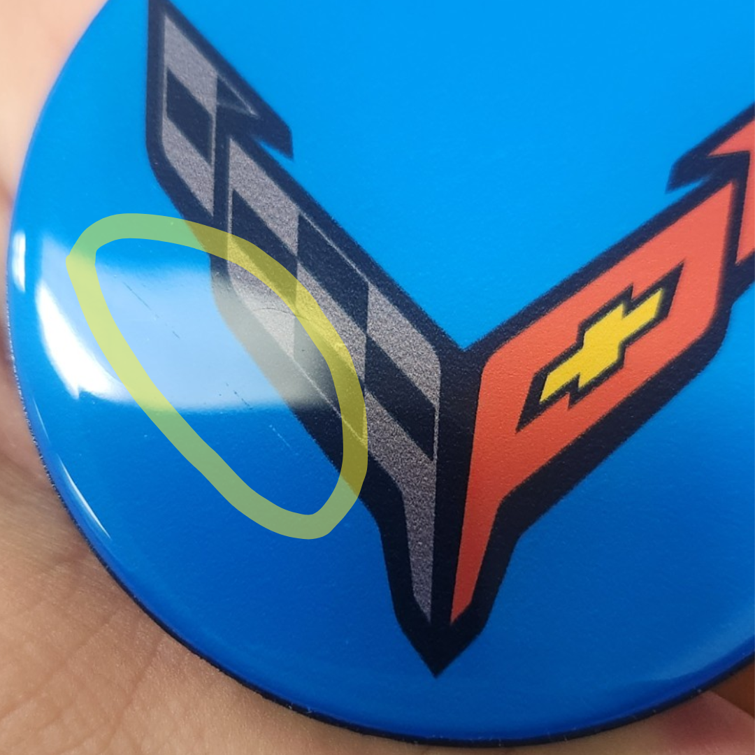 C8 2020-2026 Corvette Color Matched Wheel Center Caps - Rapid Blue - Clearance