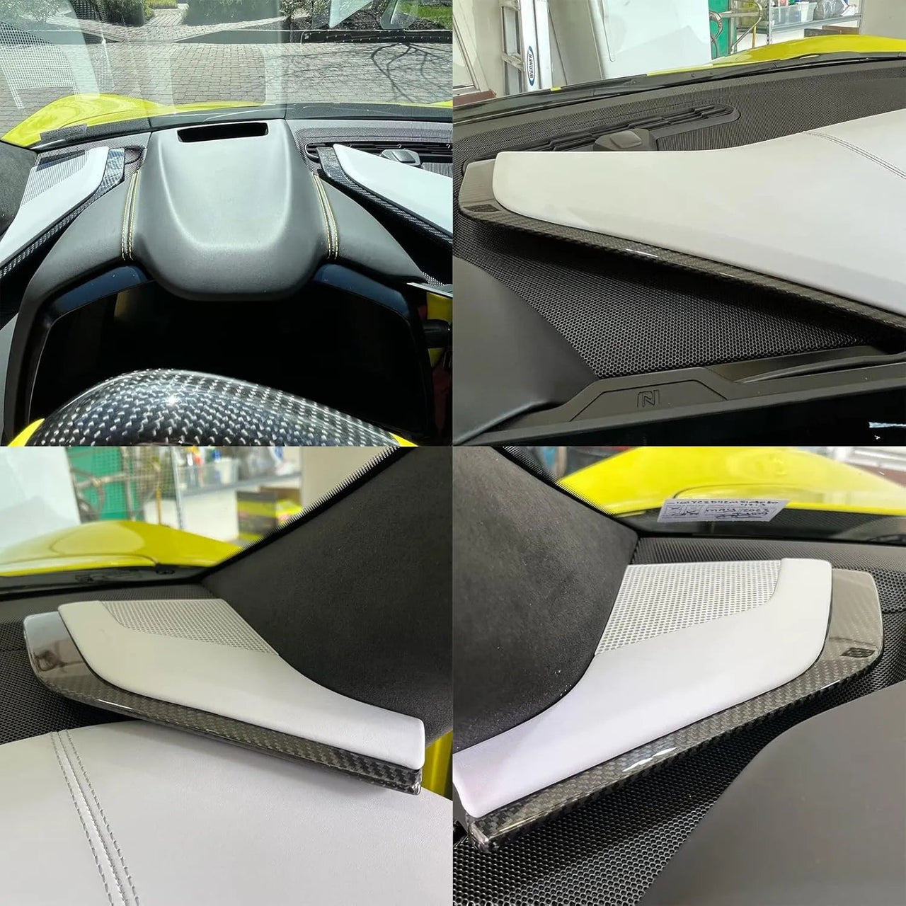 C8 2020-2025 Corvette Carbon Fiber 3pcs Upper Dashboard Trim Covers