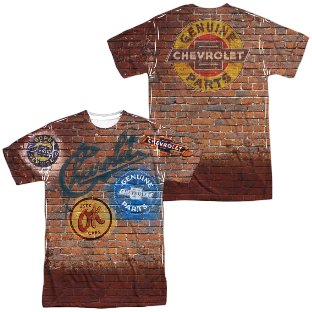 Chevrolet Shop Wall (Front/Back Print)-Adult Regular Fit Short Sleeve Polyester