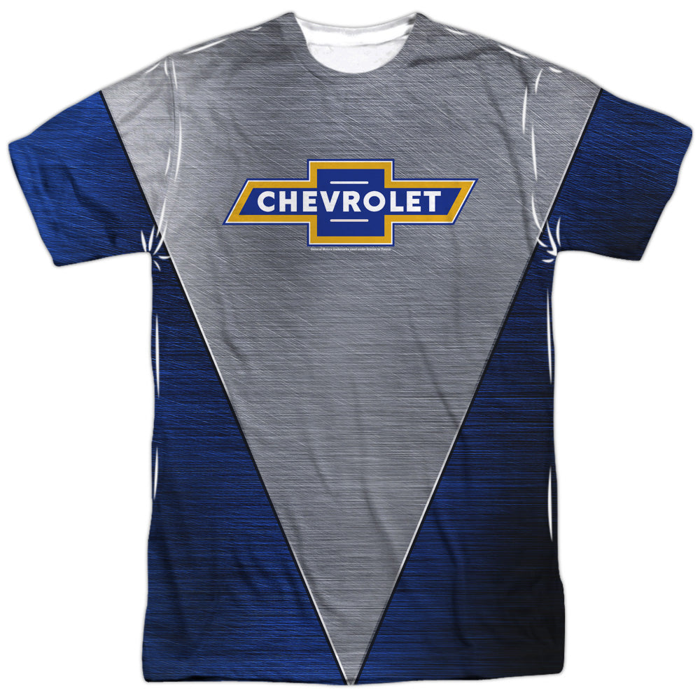 Chevrolet Shiny Logo - Adult Regular Fit Short Sleeve 100% Poly - White