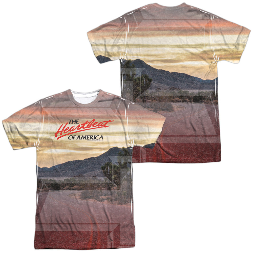 Chevrolet Heartbeat Road (Front/Back Print)-Adult Regular Fit Short Sleeve 100% Poly-White