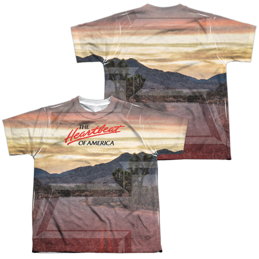 Chevrolet Heartbeat Road (Front/Back Print)-Youth Short Sleeve 100% Poly-White