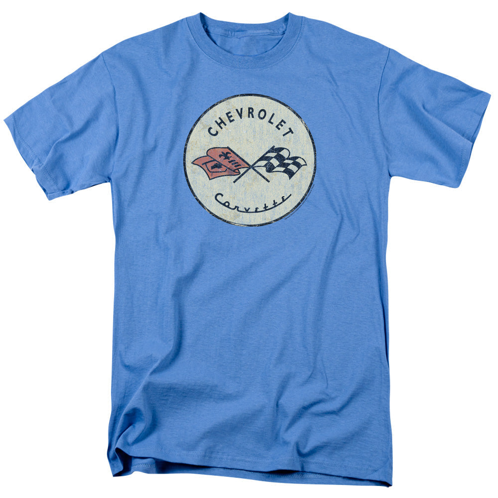Chevrolet C1 Corvette Old Vette-Adult Regular Fit Short Sleeve-Carolina Blue