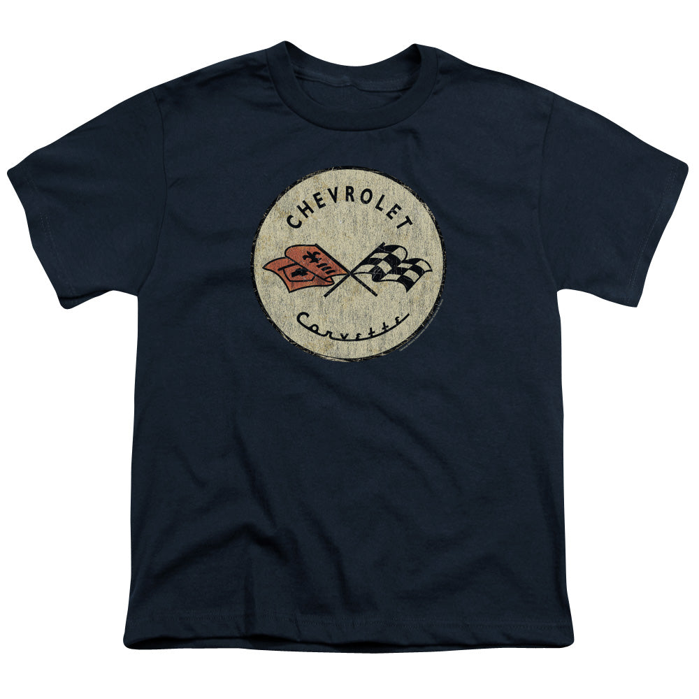 Chevrolet C3 Old Vette Youth Tee - Navy Short Sleeve