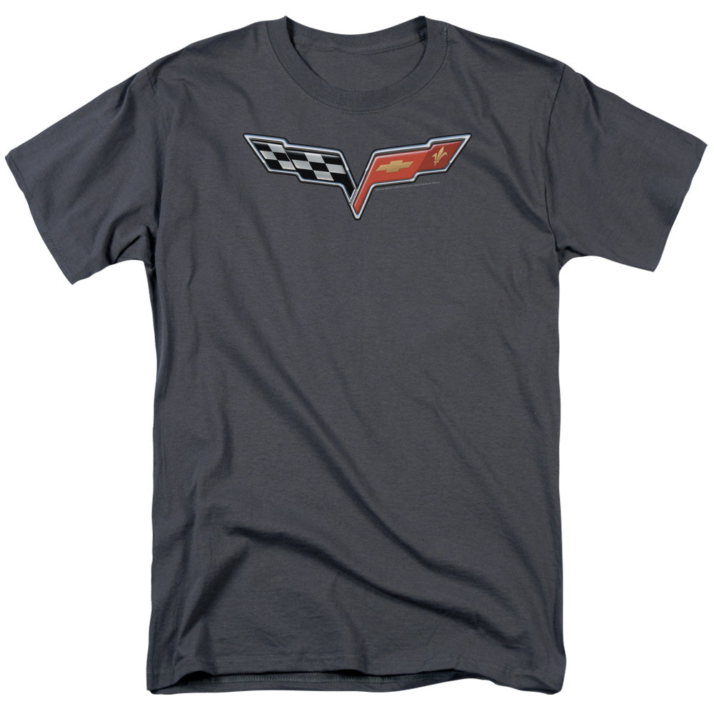Chevrolet C6 Corvette Medallion - Adult Regular Fit Short Sleeve - Charcoal