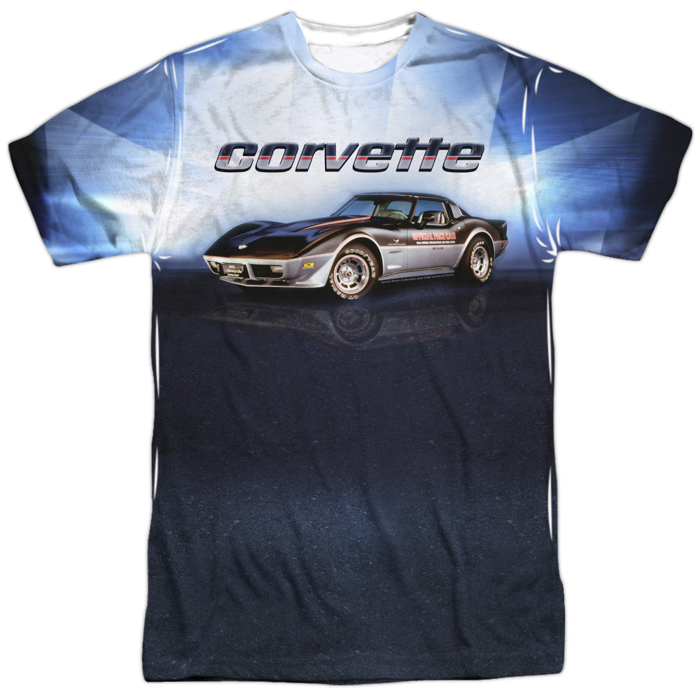 Chevrolet C3 Corvette Check Flag-Adult Regular Fit Short Sleeve Polyester