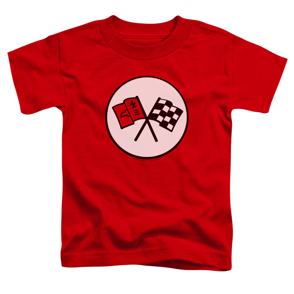 Chevrolet C2 Corvette Logo - Toddler Short Sleeve - Red