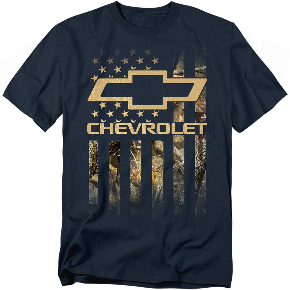 Chevrolet Camo Flag-Adult Regular Fit Short Sleeve-Navy