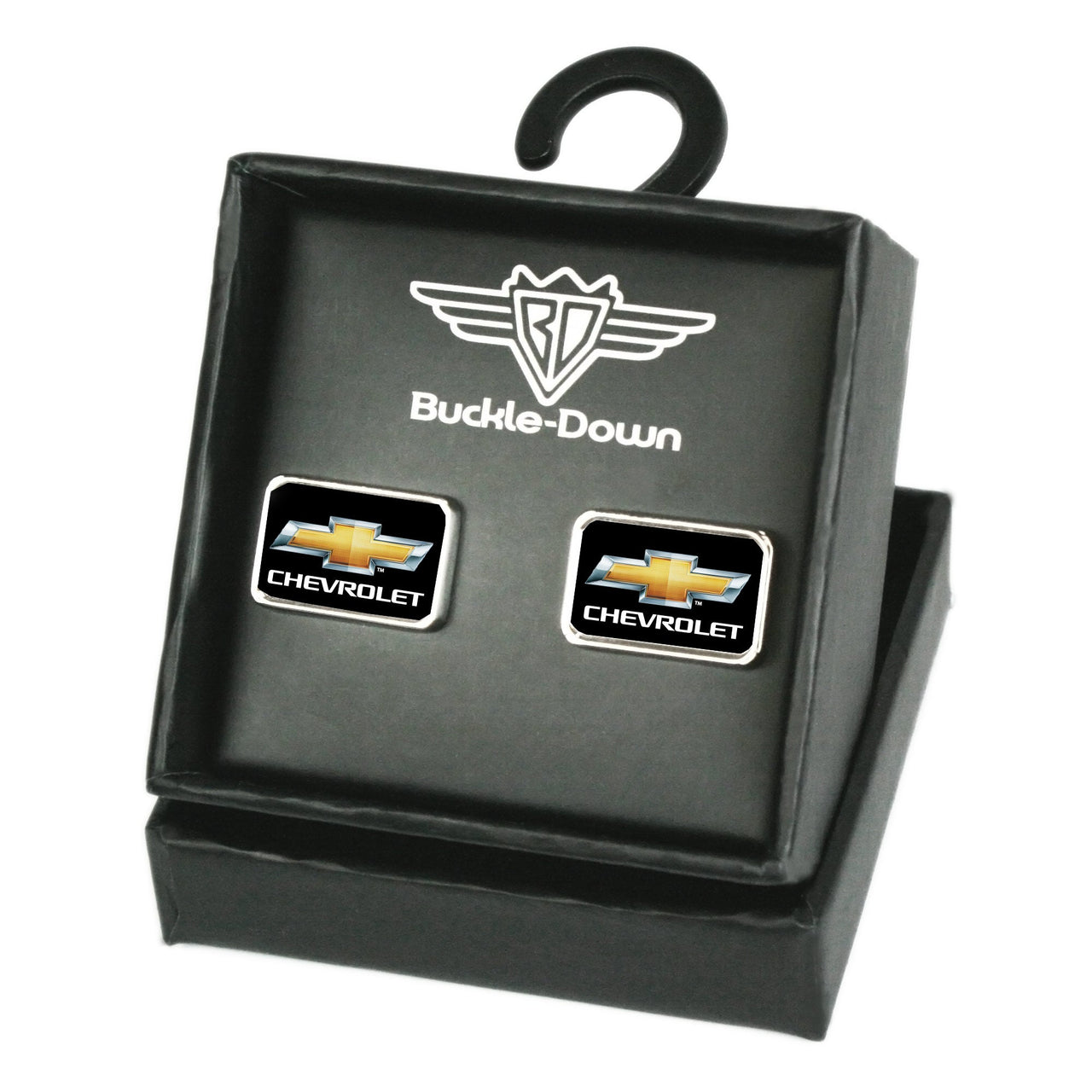 Chevrolet Bowtie FCG Logo Black Silver Gold Cufflink Set