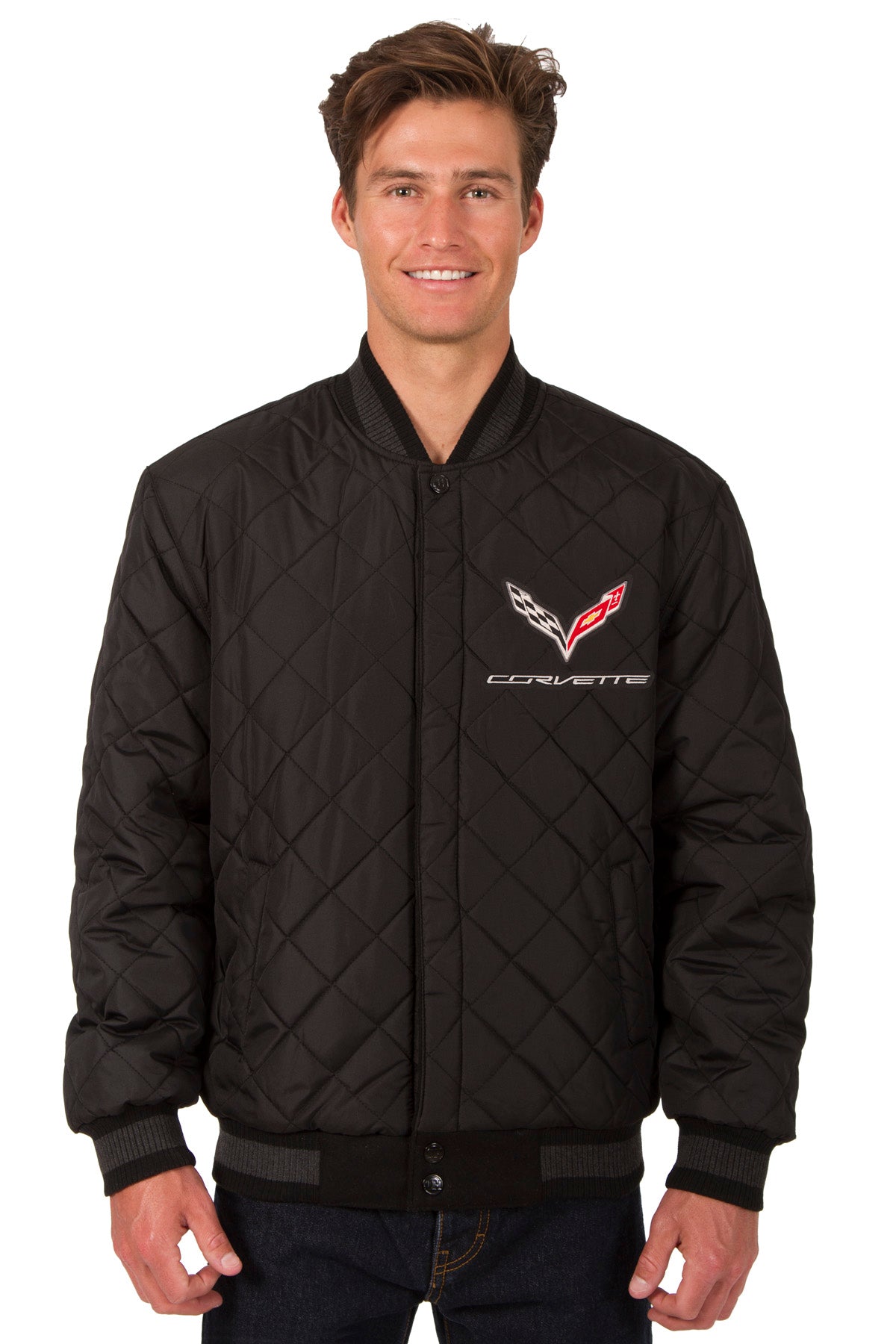 C7 Corvette Reversible Wool & Leather Jacket | Corvette Store Online