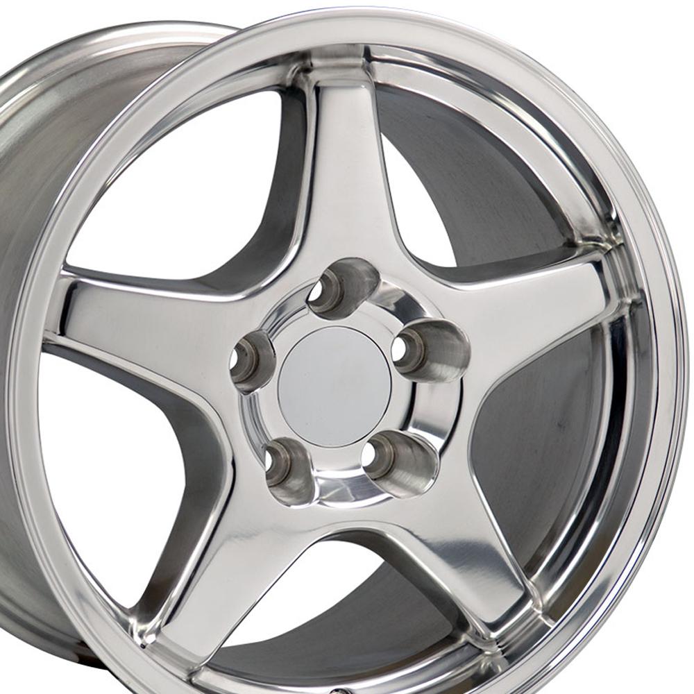 1988-1996 C4 Corvette ZR1 Replica Wheels 17x9.5 & 17x11 Staggered Set Polished - CV01