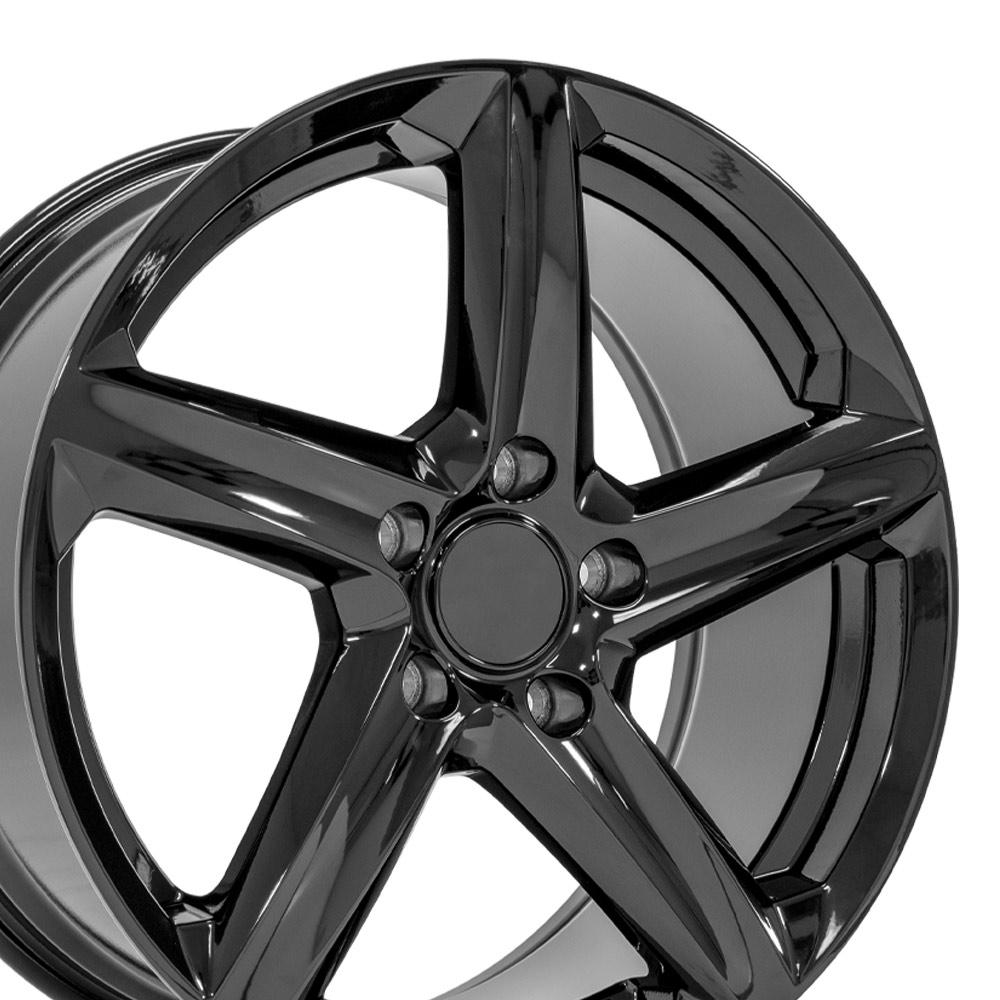 2005-2019 Corvette 18x8.5 & 19x10 Gloss Black C8 Z06 Style Replica Wheels Staggered Set - CV02