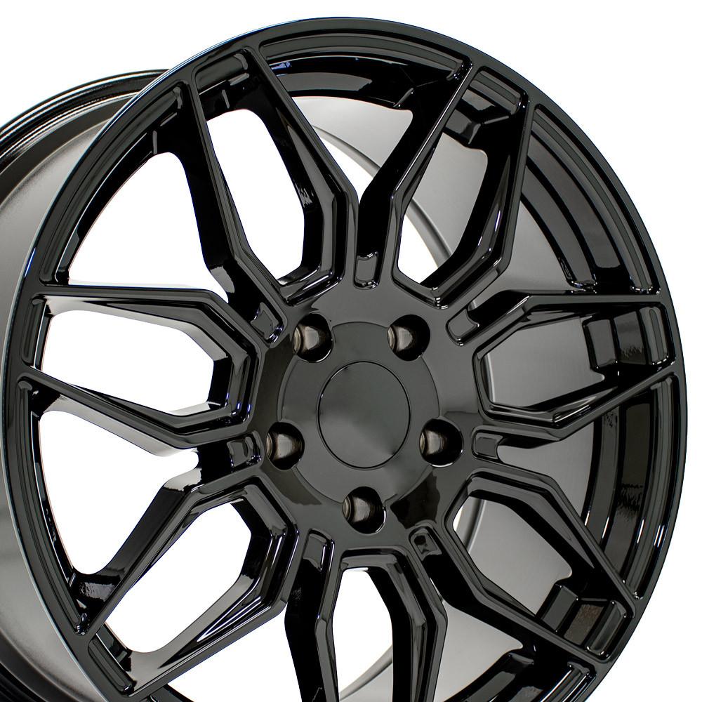 OE Wheels CV03C C8 Z06 style replica wheel 18x8.5 Gloss Black for 1988-2019 C4, C6 Base, C7 Stingray Corvette