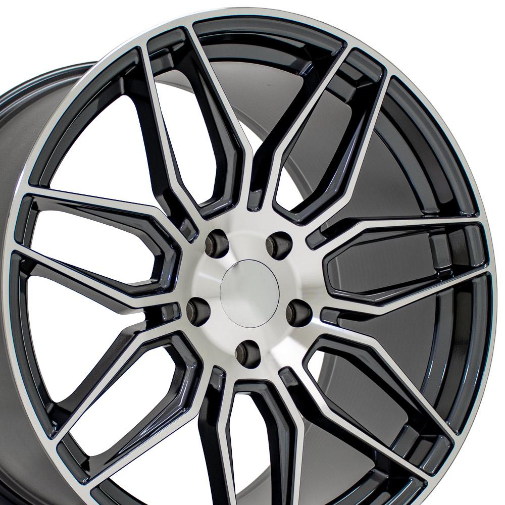 OE Wheels CV03D C8 Z06 style replica wheel 20x11 Gloss Gunmetal Machined for 2020-2026 C8 Stingray Corvette