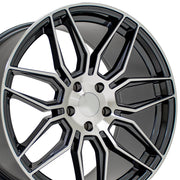 OE Wheels CV03D C8 Z06 style replica wheel 20x11 Gloss Gunmetal Machined for 2020-2026 C8 Stingray Corvette