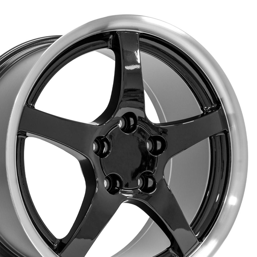 1988-2013 Corvette 18x9.5 Deep Dish Black C5 Style Replica Wheel - CV05