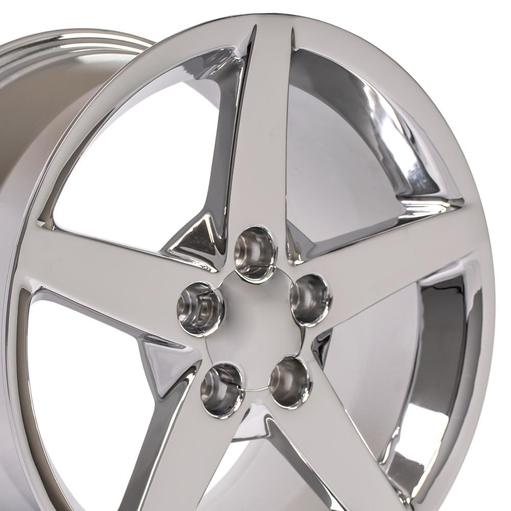 2005-2013 C6 Corvette Replica Wheels 18x9.5 & 19x10 Chrome Staggered Set - CV06