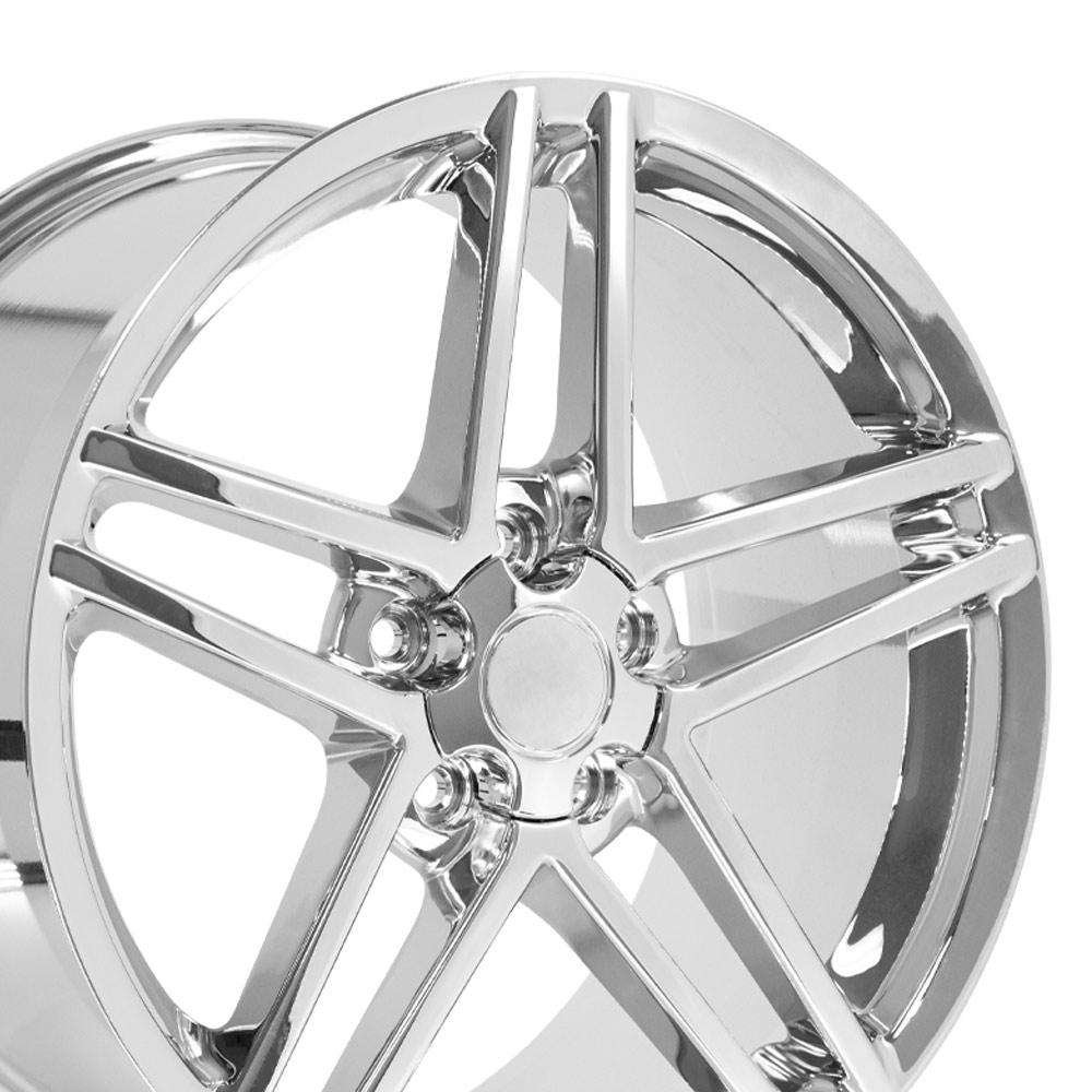 2005-2013 C6 Corvette Z06 Replica Wheels 18x9.5 & 19x10 Staggered Set Chrome - CV07