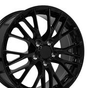 OE Wheels CV22B C7 Z06 style replica wheel 18x8.5 Gloss Black for 1988-2019 C4, C5, C6 Base, C7 Stingray Corvette