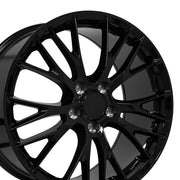 OE Wheels CV22B C7 Z06 style replica wheel 19x10 Gloss Black for 2005-2019 C6 Base, C7 Stingray Corvette