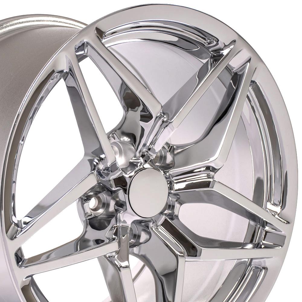 C5 1997-2004 Corvette C7 ZR1 Replica Wheels - Chrome - Staggered Set 17x9.5 & 18x10.5