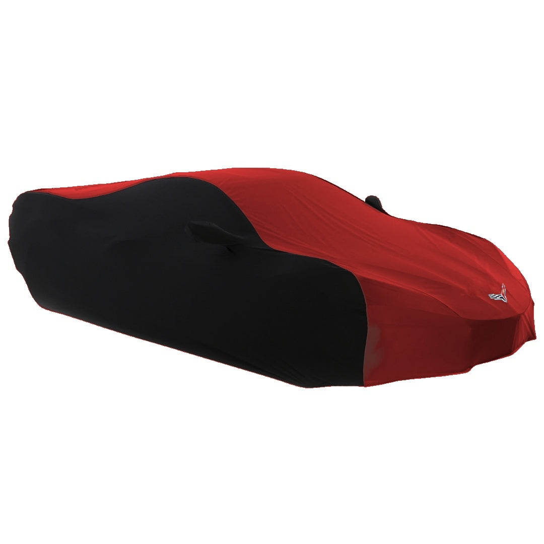 2020-2027 C8 Corvette Stormproof 2-Tone Outdoor Car Cover w/ Optional C8 Cross Flag Logo