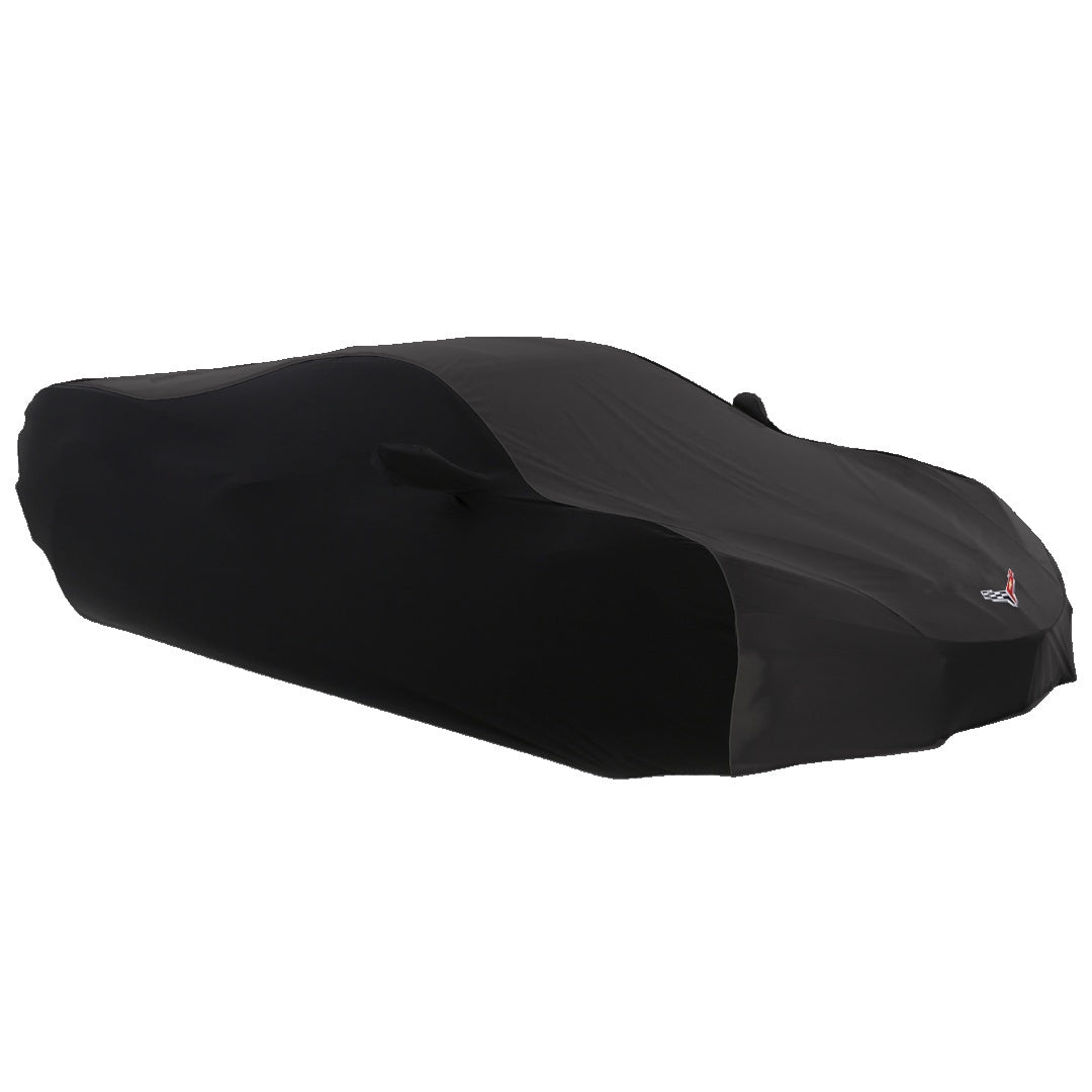 2020-2027 C8 Corvette Stormproof 2-Tone Outdoor Car Cover w/ Optional C8 Cross Flag Logo