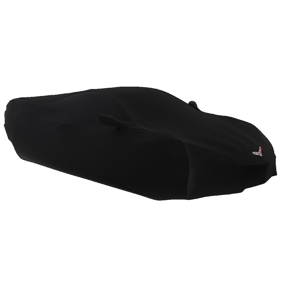 2020-2027 C8 Corvette Coupe Stormproof Outdoor Car Cover Solid Color w/ Optional C8 Cross Flag Logo