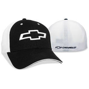 Chevrolet Bowtie Black and White Mesh Cap