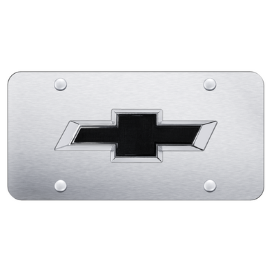 chevrolet-bowtie-license-plate-oem-style-black-bowtie-on-brushed