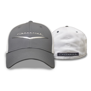 Chevrolet Flex Fit Hat / Cap Metallic Heritage Logo - Grey / White