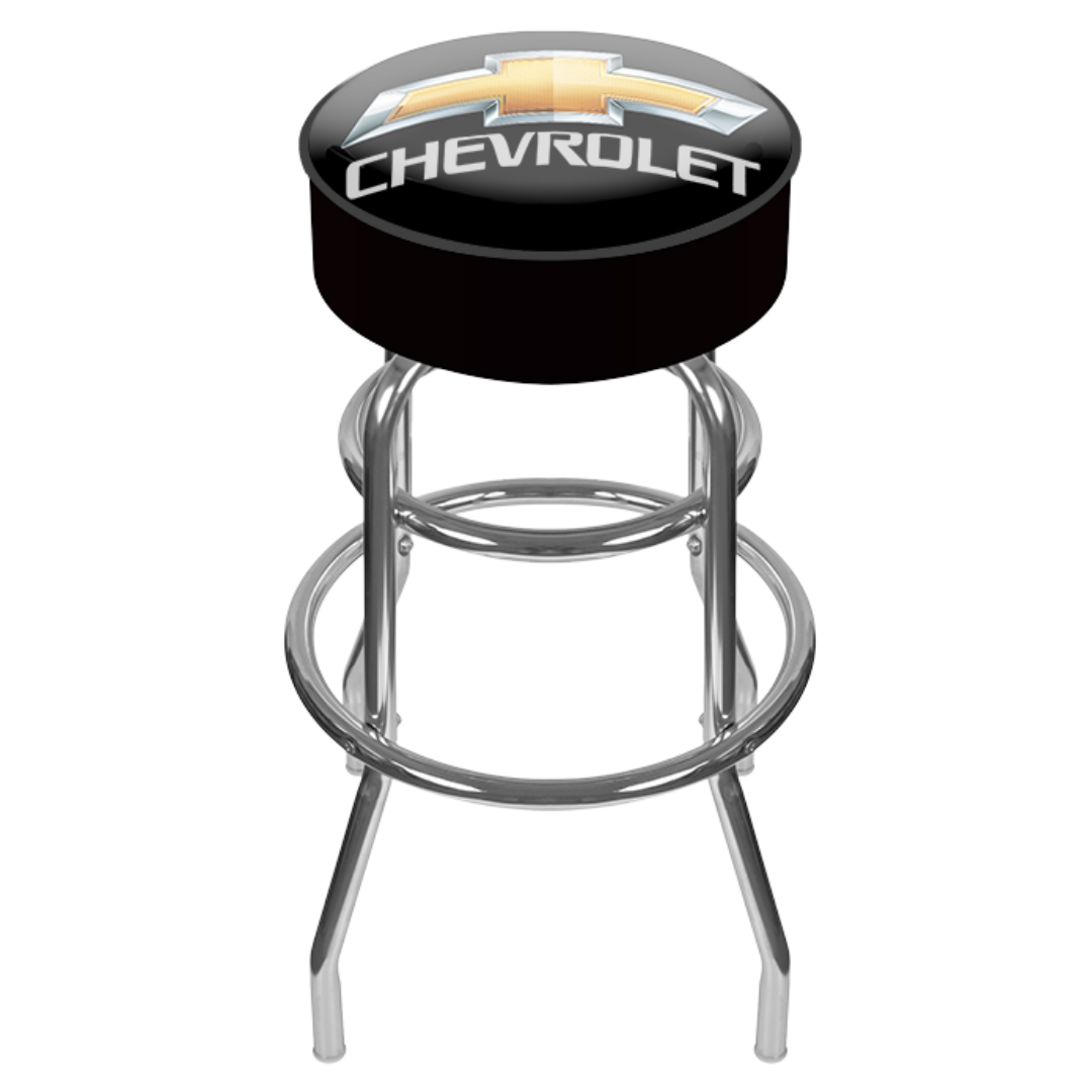 Chevrolet Gold Bowtie Barstool / Shop Stool