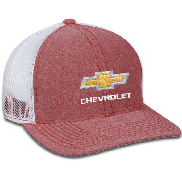 Chevrolet Gold Bowtie Heather Chambray Mesh Hat / Cap