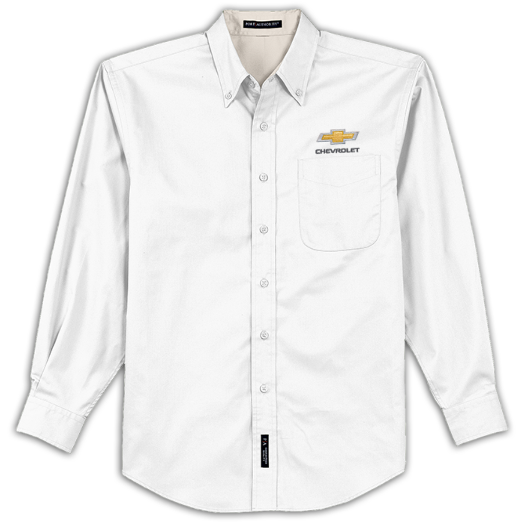 Chevrolet Gold Bowtie Long Sleeve Easy Care Dress Shirt