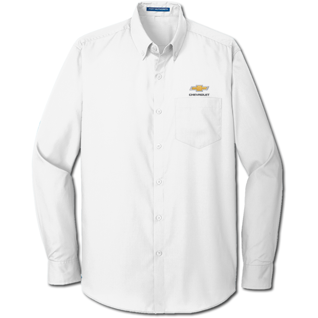 chevy dress shirts Chevrolet Gold Bowtie Poplin Long Sleeve Dress Shirt