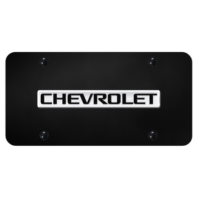 chevrolet-script-license-plate-chrome-on-black