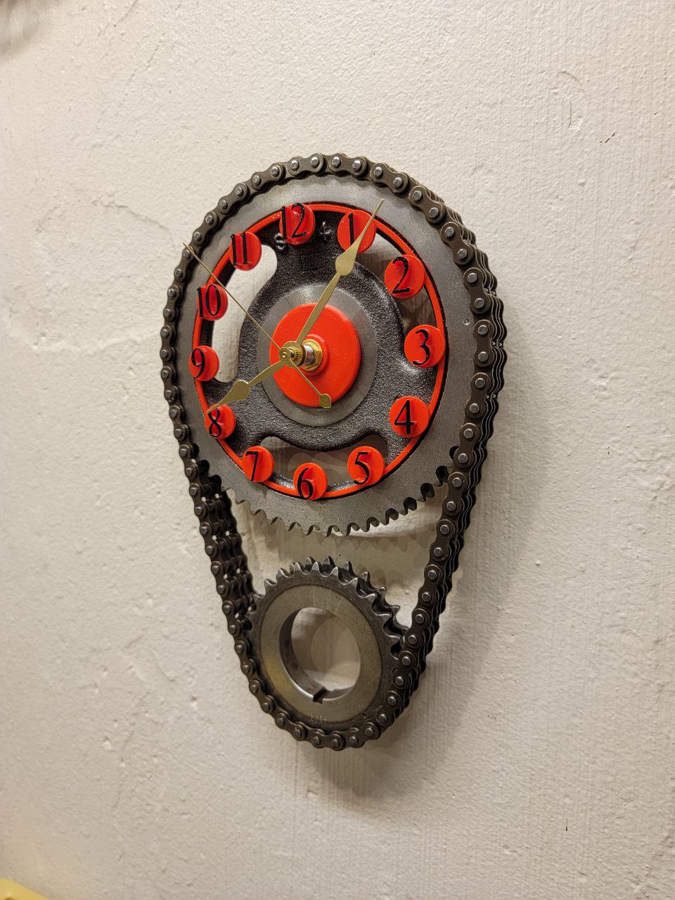 Chevy big Block Wall Clock – Corvette Art Timing Chain Decor