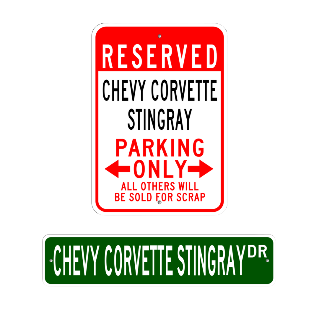 Chevy Corvette Stingray Parking Sign Set