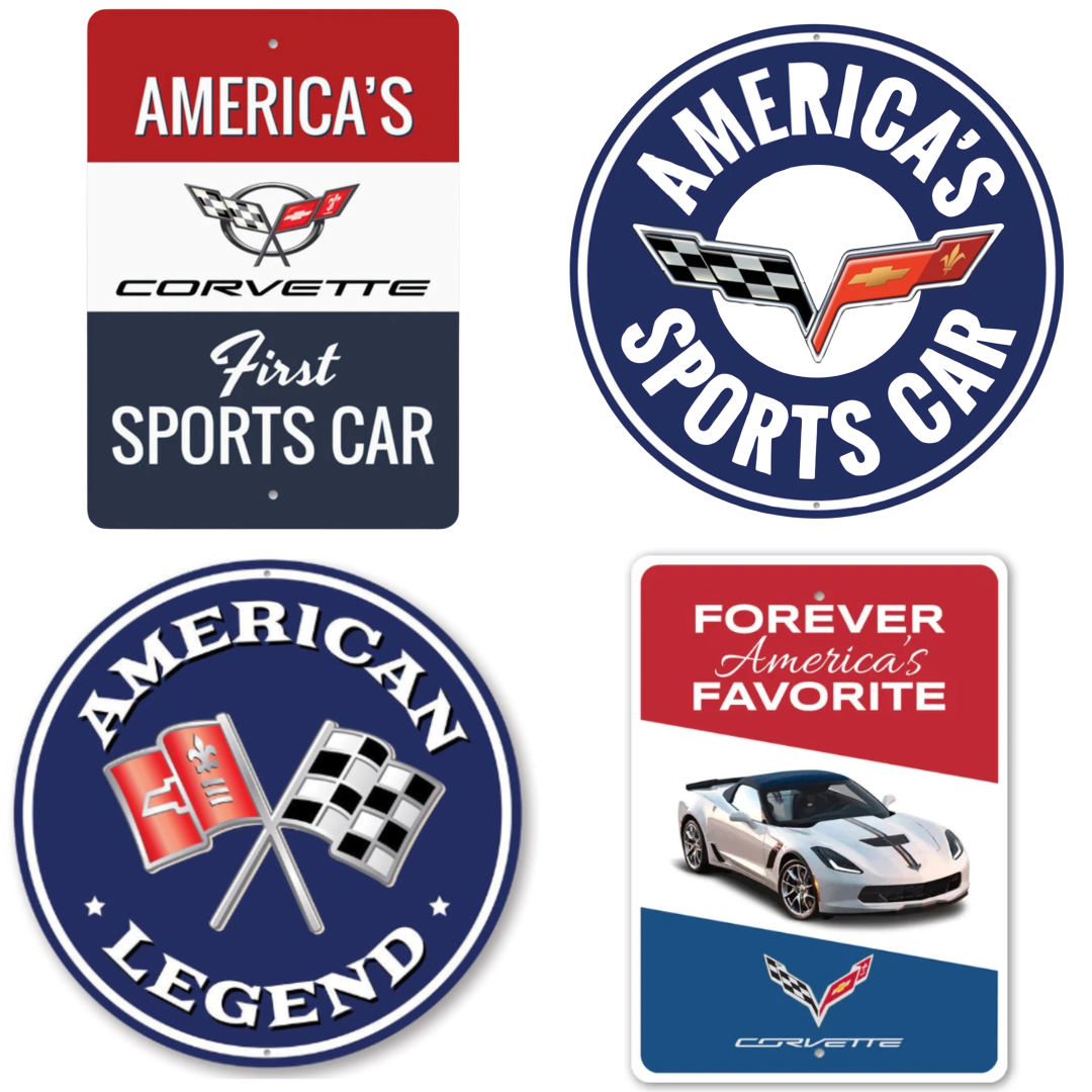 Corvette America's Sports Car Deluxe Sign Set