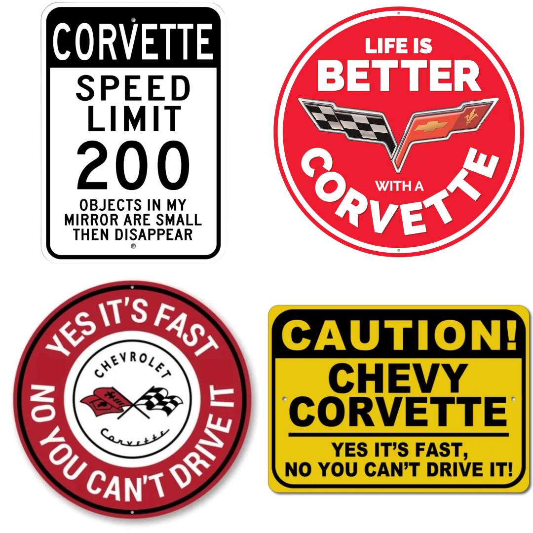 Corvette Best Sellers Garage Wall Sign Set