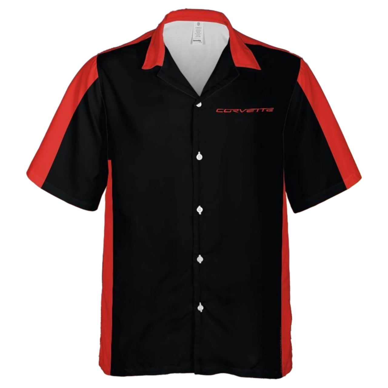 Corvette Hawaiian Shirt Black and Victory Red