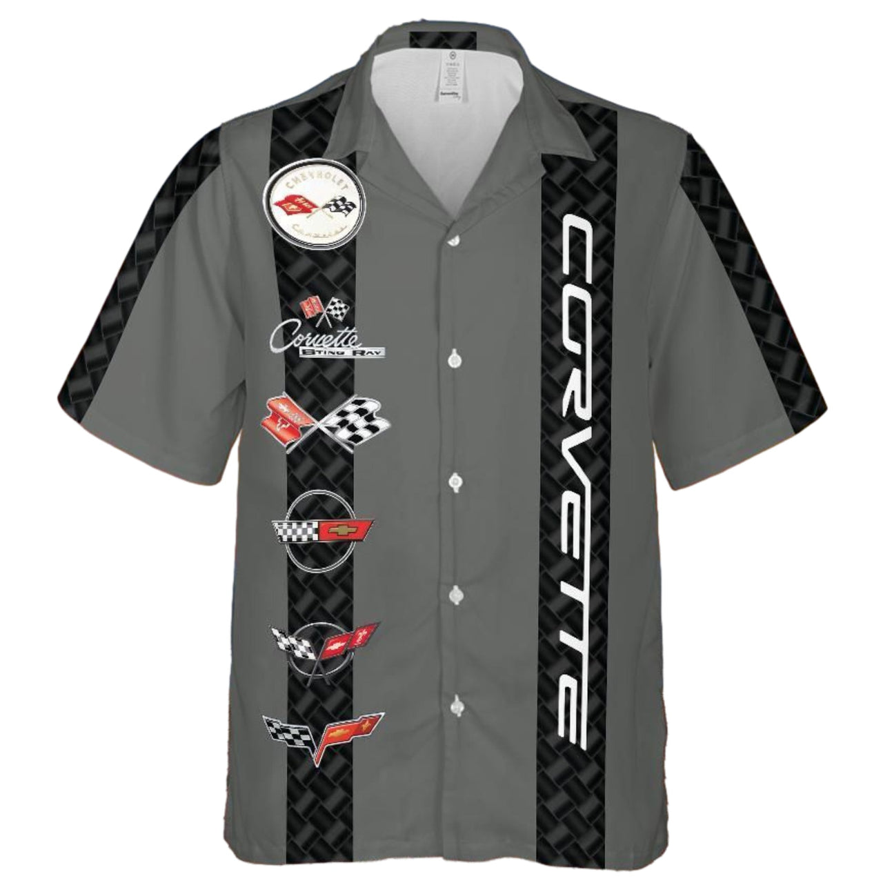 Corvette Generations Hawaiian Shirt - Charcoal Grey