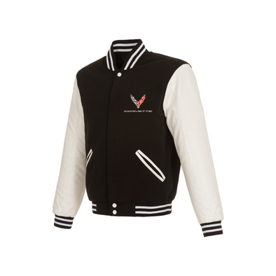 Corvette C8 Men's Reversible Fleece and Leather Jacket